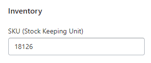 Shopify example product SKU