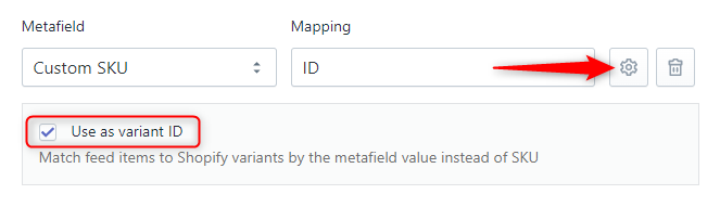 Use metafield as variant ID in the Stockeo automation annotated