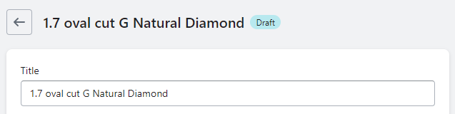 Shopify product title created with Stockeo automatically